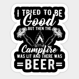 funny beer campfire gift camper Sticker